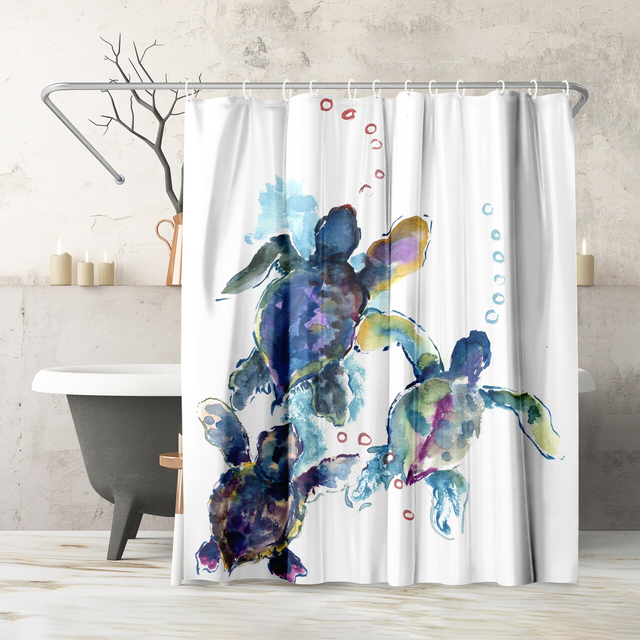 Baby Sea Turtles 3 by Suren Nersisyan Shower Curtain 71" x 74"